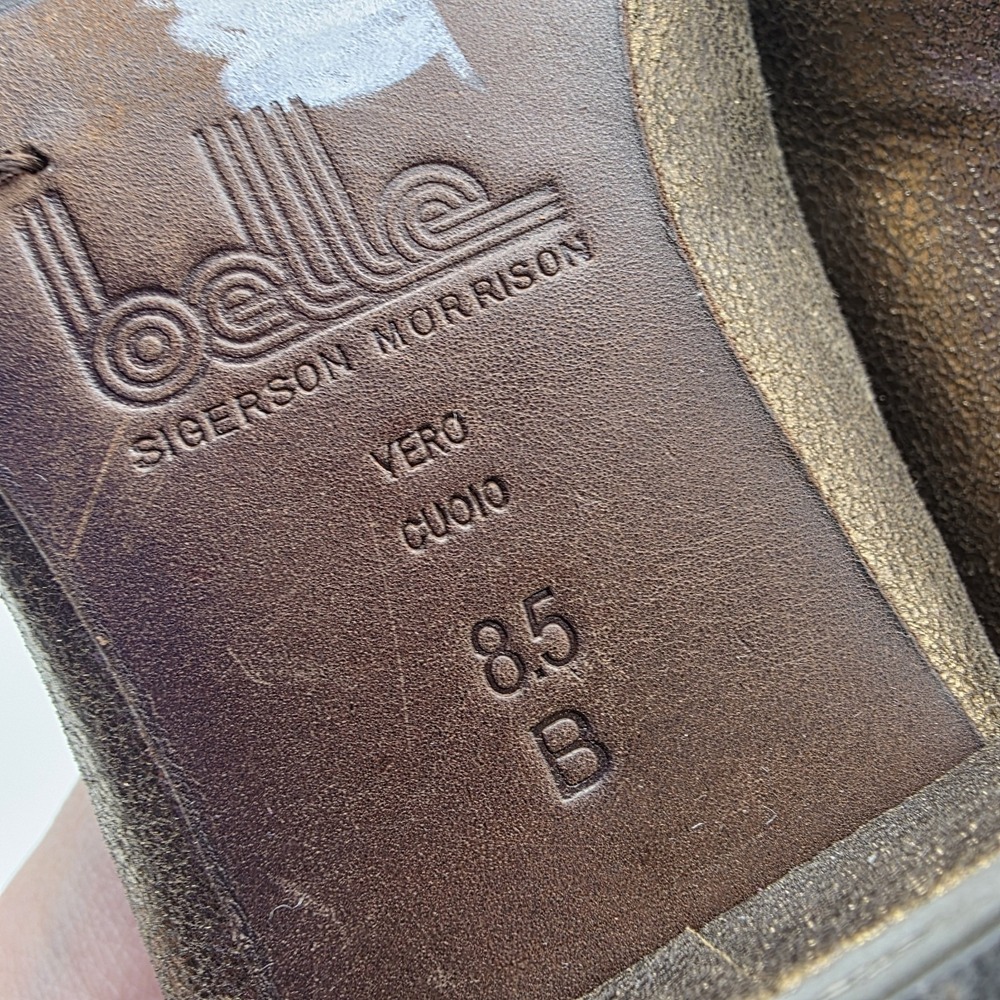 Vintage Belle Sigerson Morrison Effia Loafers‎ Women 8.5 Gold Metallic Designer - Picture 10 of 10